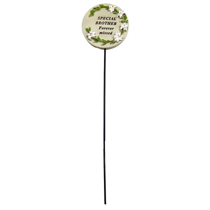 Special Brother Lily Flower Memorial Tribute Stick Graveside Grave Plaque Stake