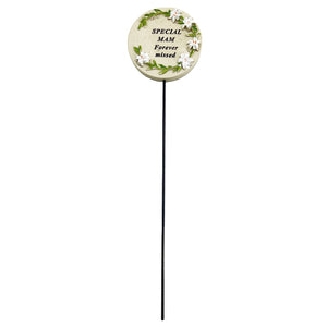 Special Mam Lily Flower Memorial Tribute Stick Graveside Grave Plaque Stake