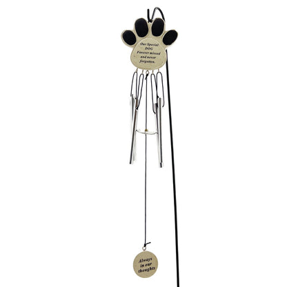 Special Dog Forever Missed Memorial Paw Print Wind Chime Graveside Ornament