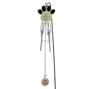 Special Dog Forever Missed Memorial Paw Print Wind Chime Graveside Ornament