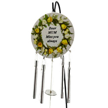 Load image into Gallery viewer, Special Mum Miss You Always Yellow Rose Memorial Wind Chime Graveside Ornament