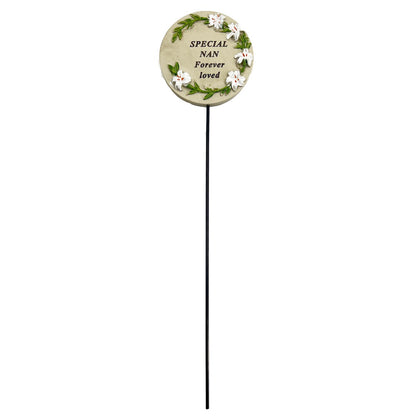 Special Nan Lily Flower Memorial Tribute Stick Graveside Grave Plaque Stake