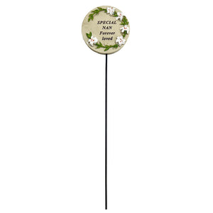 Special Nan Lily Flower Memorial Tribute Stick Graveside Grave Plaque Stake