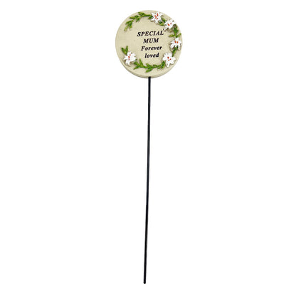 Special Mum Lily Flower Memorial Tribute Stick Graveside Grave Plaque Stake