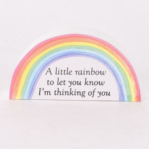 Thinking of You Rainbow Memorial Ornament Verse Plaque Bereavement Gift