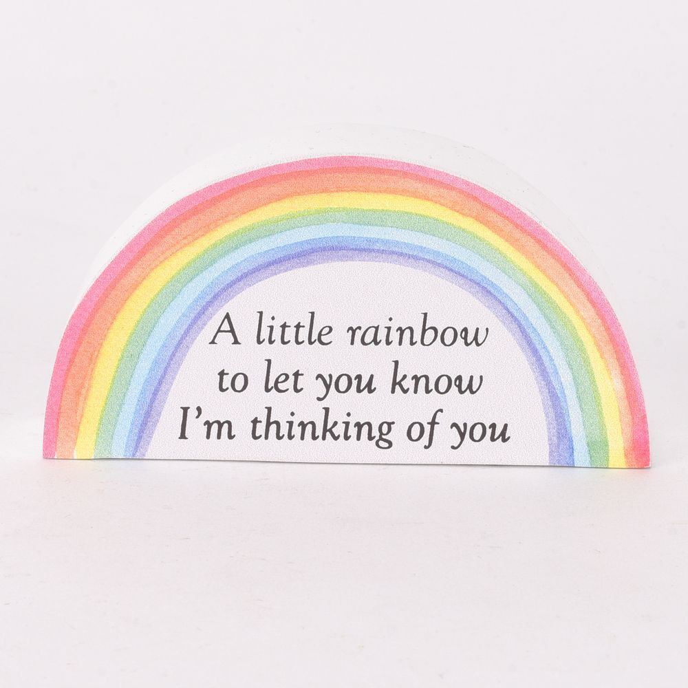 Thinking of You Rainbow Memorial Ornament Verse Plaque Bereavement Gift