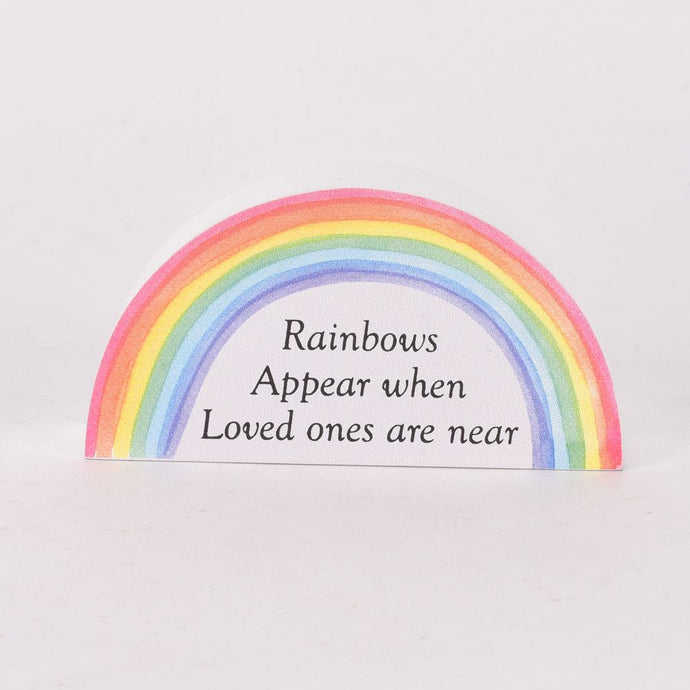 Rainbows Appear When Loved Ones Are Near Memorial Ornament Verse Plaque Bereavement Gift