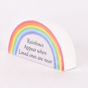 Rainbows Appear When Loved Ones Are Near Memorial Ornament Verse Plaque Bereavement Gift