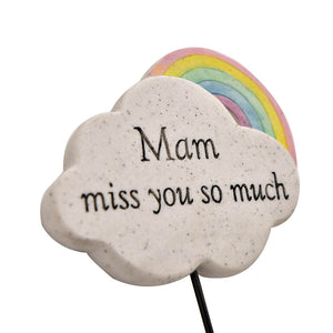 Special Mam Rainbow Memorial Tribute Stick Graveside Grave Plaque Stake