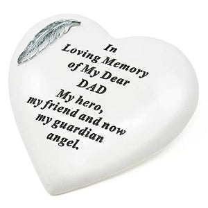 Special Dad Silver Feather Heart Ornament - Angraves Memorials