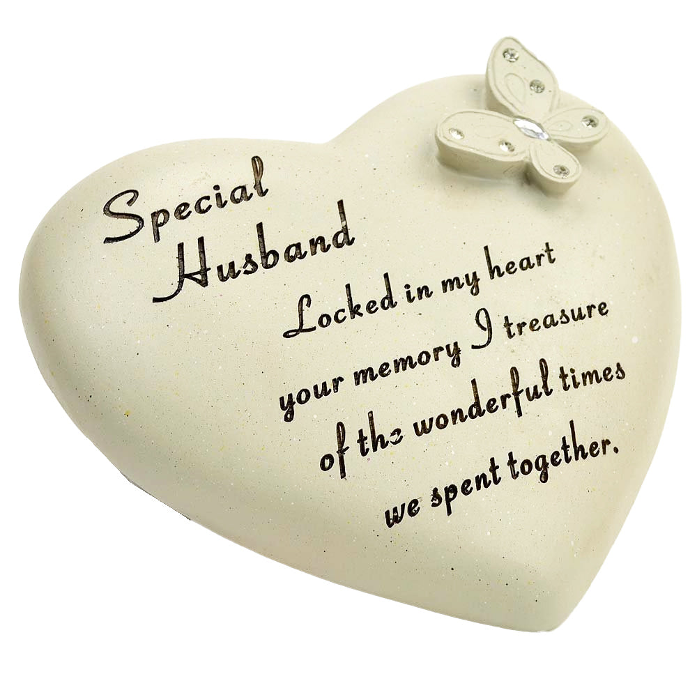 Special Husband Diamante Butterfly Heart Memorial Ornament
