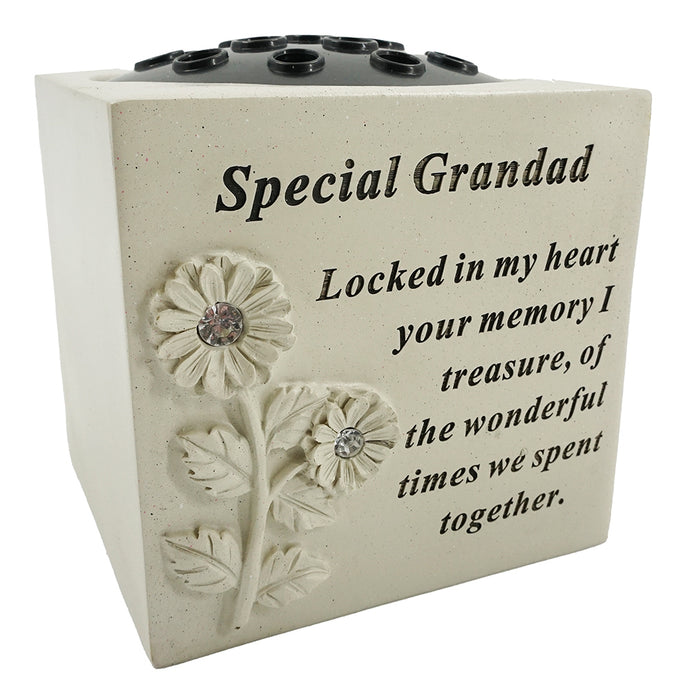 Special Grandad Diamante Flower Vase
