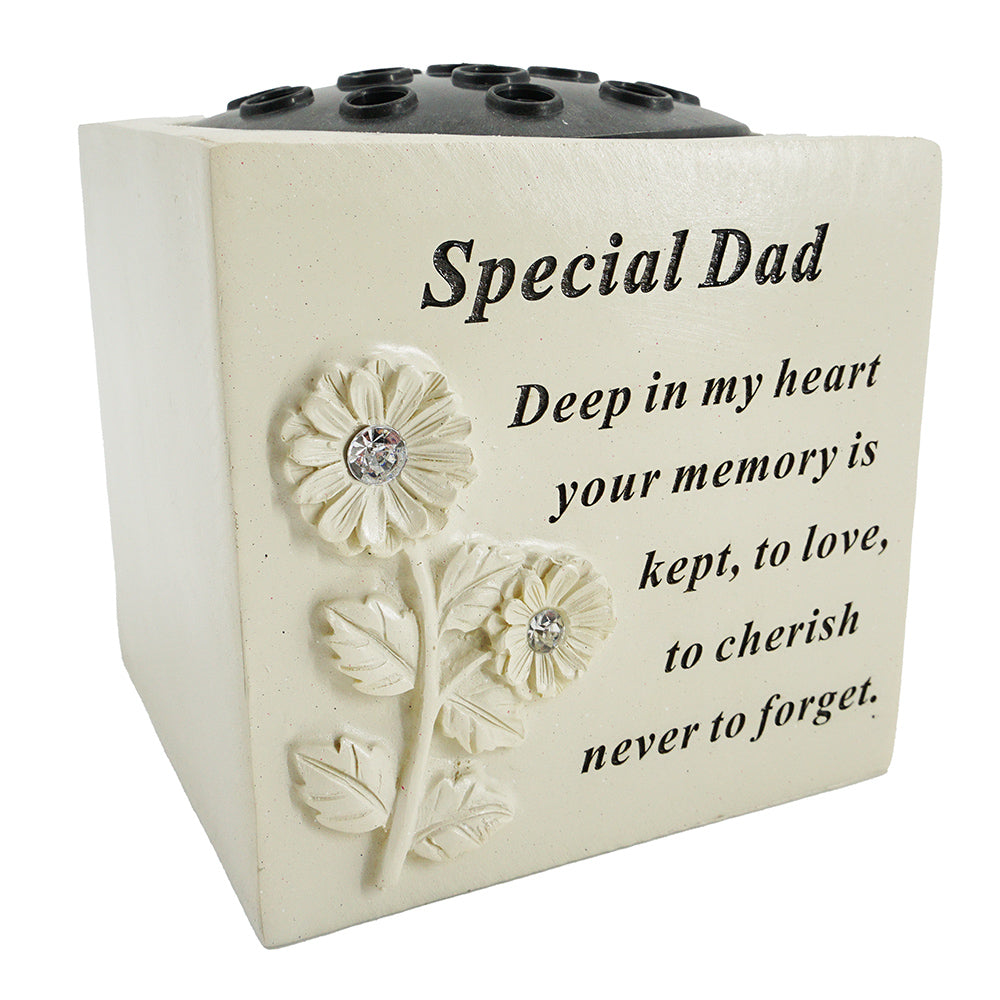 Special Dad Diamante Flower Vase