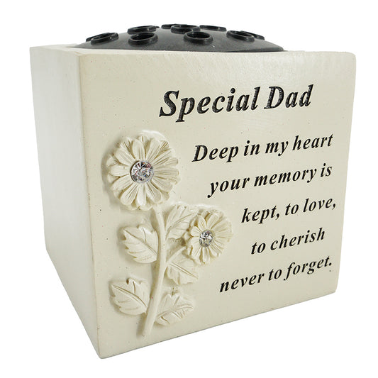 Special Dad Diamante Flower Vase