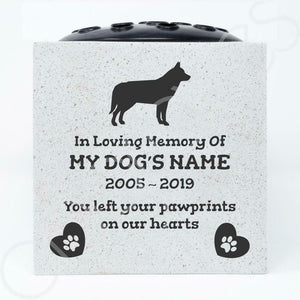 Husky Personalised Pet Dog Graveside Memorial Flower Vase