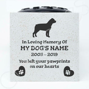 Rottweiler Personalised Pet Dog Graveside Memorial Flower Vase