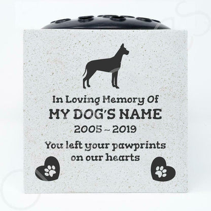 Great Dane Personalised Pet Dog Graveside Memorial Flower Vase