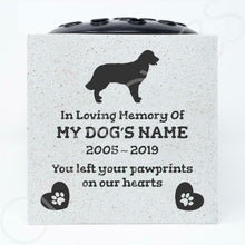 Load image into Gallery viewer, Golden Retriever Personalised Pet Dog Graveside Memorial Flower Vase