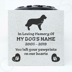 Golden Retriever Personalised Pet Dog Graveside Memorial Flower Vase
