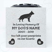 Load image into Gallery viewer, German Shepherd Personalised Pet Dog Graveside Memorial Flower Vase