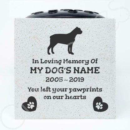 Cane Corso Personalised Pet Dog Graveside Memorial Flower Vase