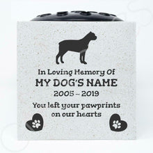 Load image into Gallery viewer, Cane Corso Personalised Pet Dog Graveside Memorial Flower Vase