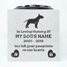 Load image into Gallery viewer, Bull Terrier Personalised Pet Dog Graveside Memorial Flower Vase