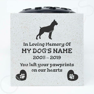 Boxer Personalised Pet Dog Graveside Memorial Flower Vase