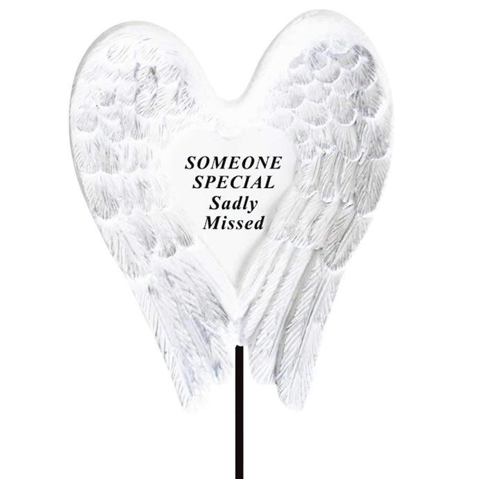 Someone Special Sadly Missed Angel Wings Memorial Remembrance Stick