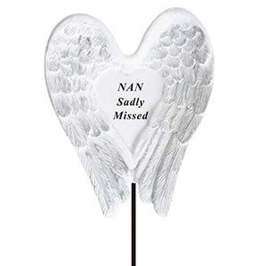 Sadly Missed Nan Angel Wings Memorial Remembrance Stick