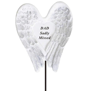 Sadly Missed Dad Angel Wings Memorial Remembrance Stick