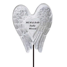 Load image into Gallery viewer, Sadly Missed Mum &amp; Dad Angel Wings Memorial Remembrance Stick