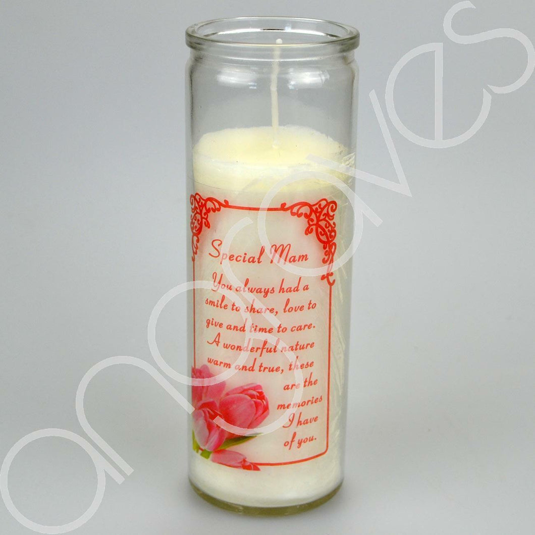 Special Mam A Smile To Share Real Wax Memorial Candle - Angraves Memorials