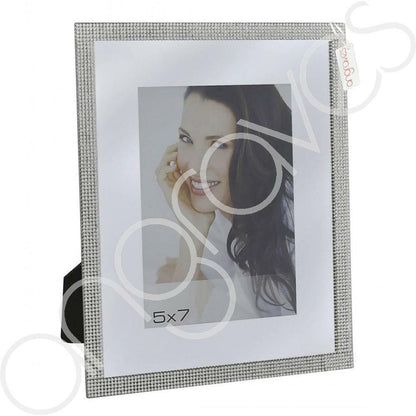 Silver Glitz Diamante Photo Frame (5 x 7 Inch) - Angraves Memorials