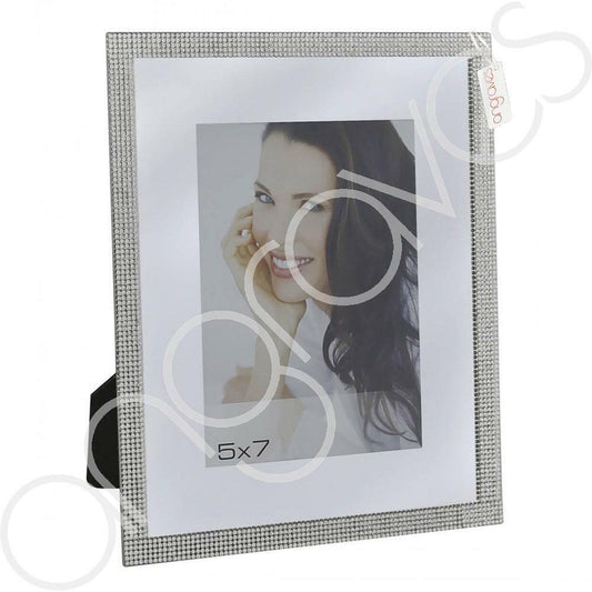 Silver Glitz Diamante Photo Frame (5 x 7 Inch) - Angraves Memorials