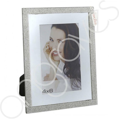 Silver Glitz Diamante Photo Frame (4 x 6 Inch) - Angraves Memorials