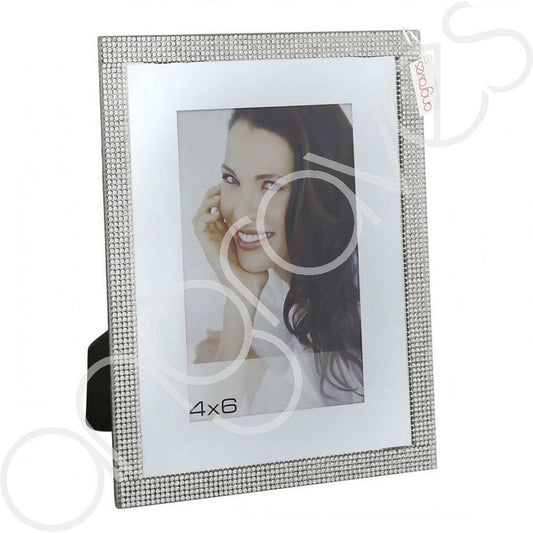 Silver Glitz Diamante Photo Frame (4 x 6 Inch) - Angraves Memorials