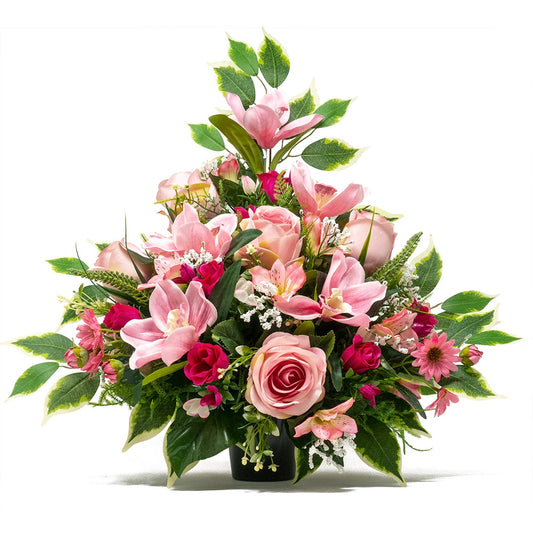 Fleur Large Pink Rose Graveside Memorial Flower Arrangement