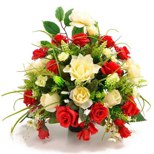 Sirius  Red White Rose Artificial Flower Arrangement