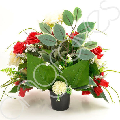 Sirius  Red White Rose Artificial Flower Arrangement