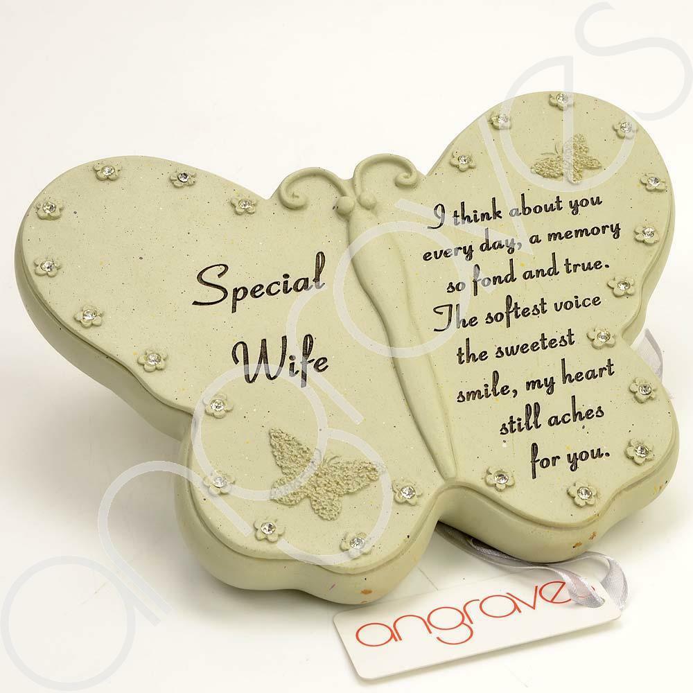 Special Wife Diamante Flower Butterfly Ornament