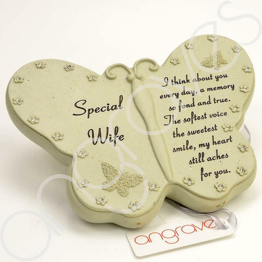 Special Wife Diamante Flower Butterfly Ornament