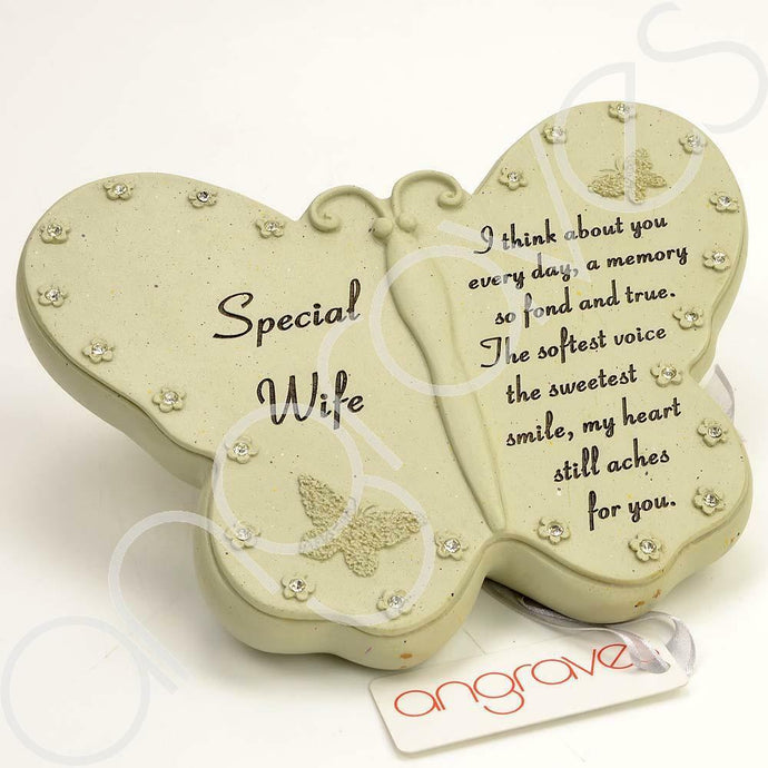 Special Wife Diamante Flower Butterfly Ornament