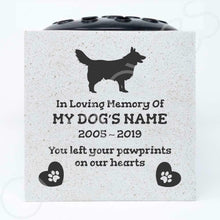 Load image into Gallery viewer, Border Collie Personalised Pet Dog Graveside Memorial Flower Vase