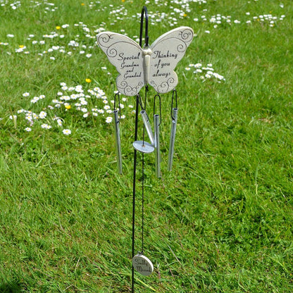 Special Grandma & Grandad Thinking Of You Always Butterfly Wind Chime - Angraves Memorials