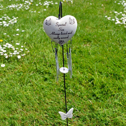 Special Son Always Loved Sadly Missed Heart Wind Chime