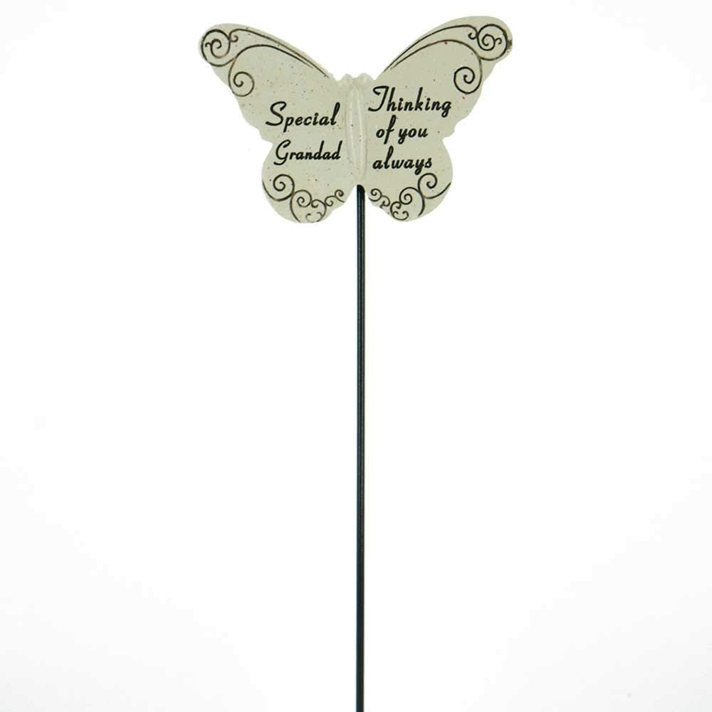 Thinking of you Always Special Grandad Butterfly Memorial Remembrance Stick