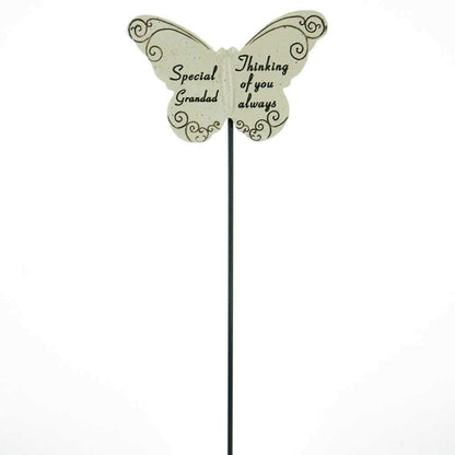 Thinking of you Always Special Grandad Butterfly Memorial Remembrance Stick