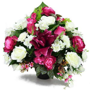 Mae Lily & Rose Artificial Flower Memorial Arrangement