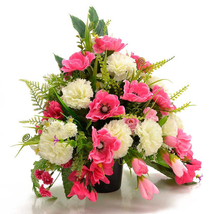 Olee Pink Anemone Artificial Memorial Flower Arrangement